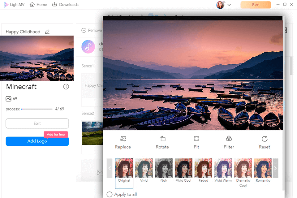 lightmv free promo video maker interface