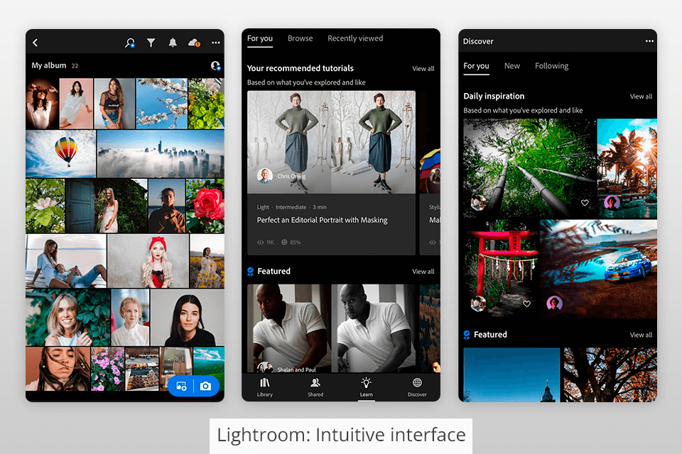 lightroom interface