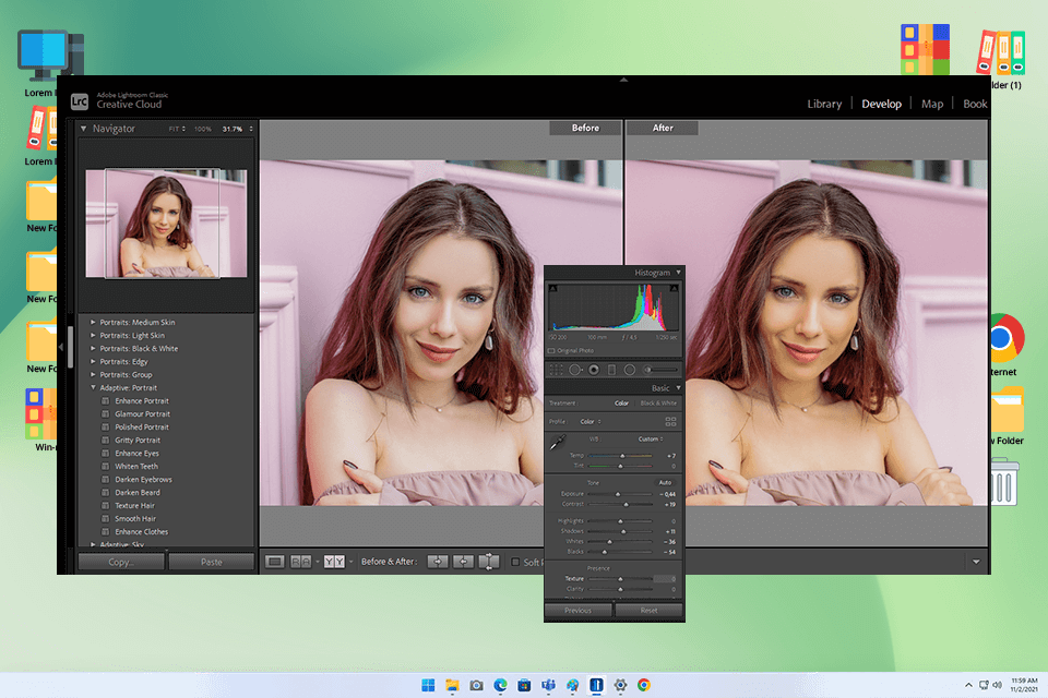 lightroom adaptive presets before after