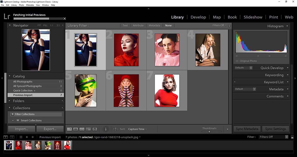 interfaz clásica de lightroom