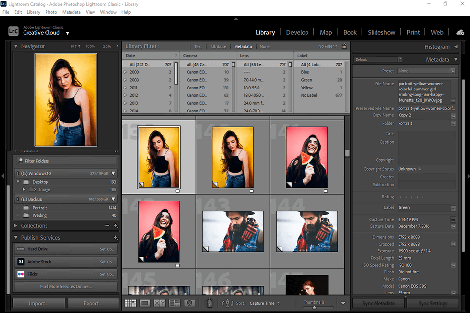 lightroom metadata tab