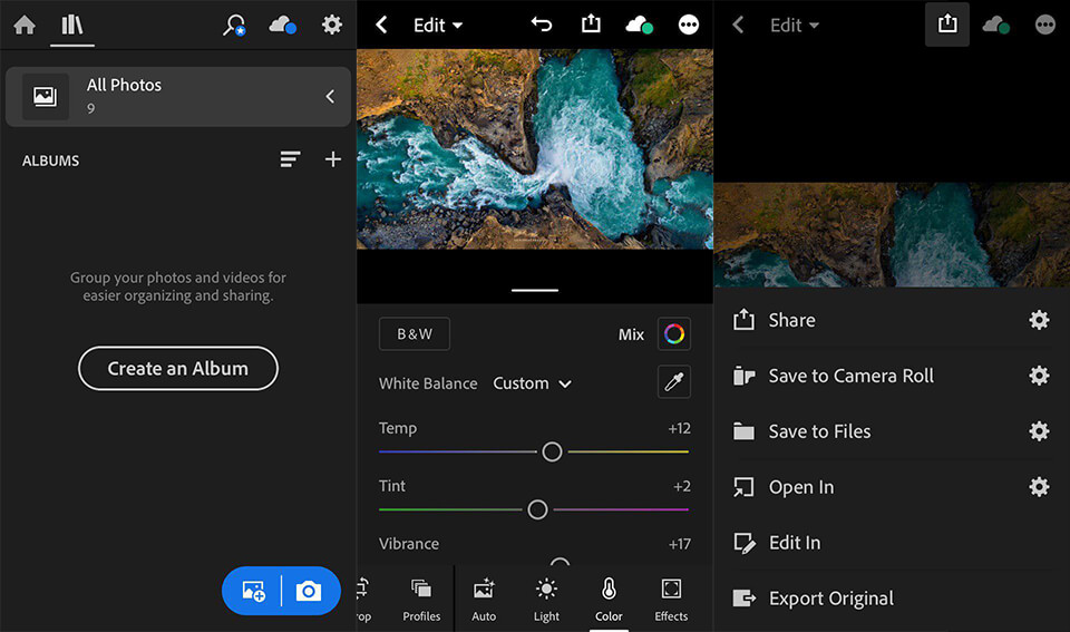 aplicaciones de lightroom cc