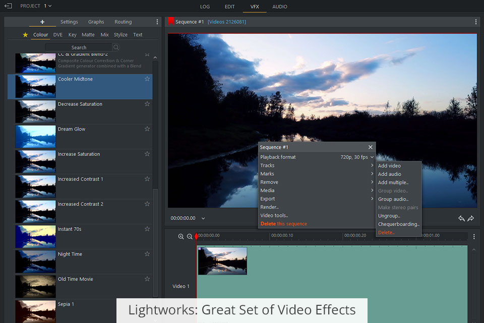 lightworks الميزة
