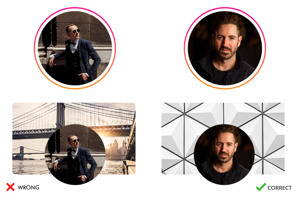 linked in profile pic black on black