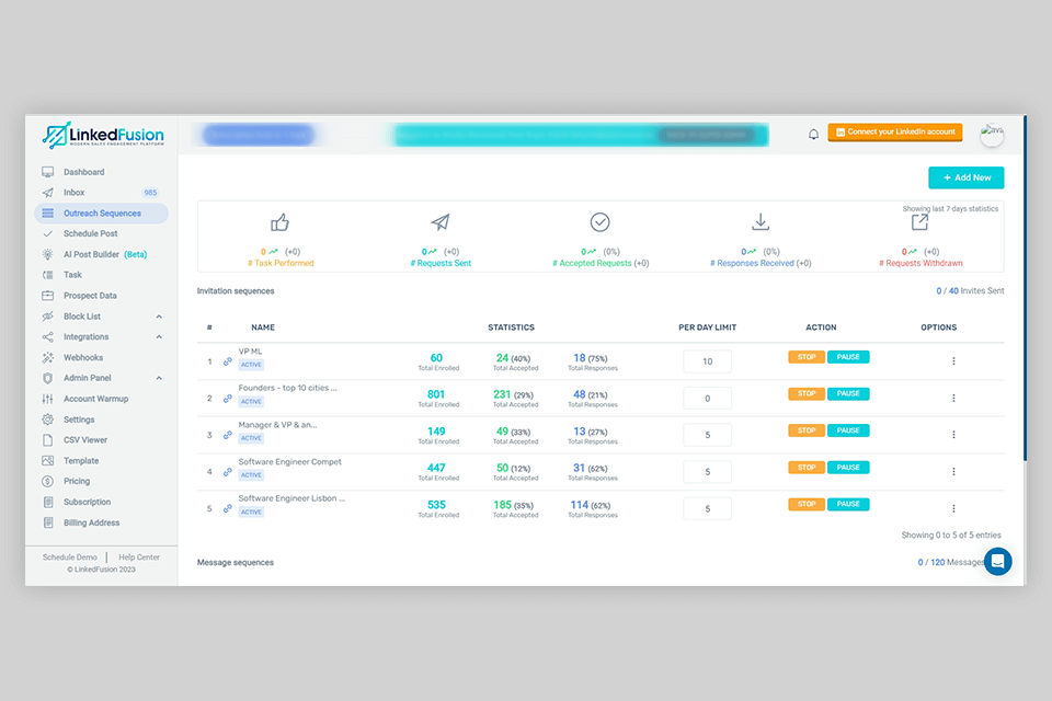 linkedfusion interface