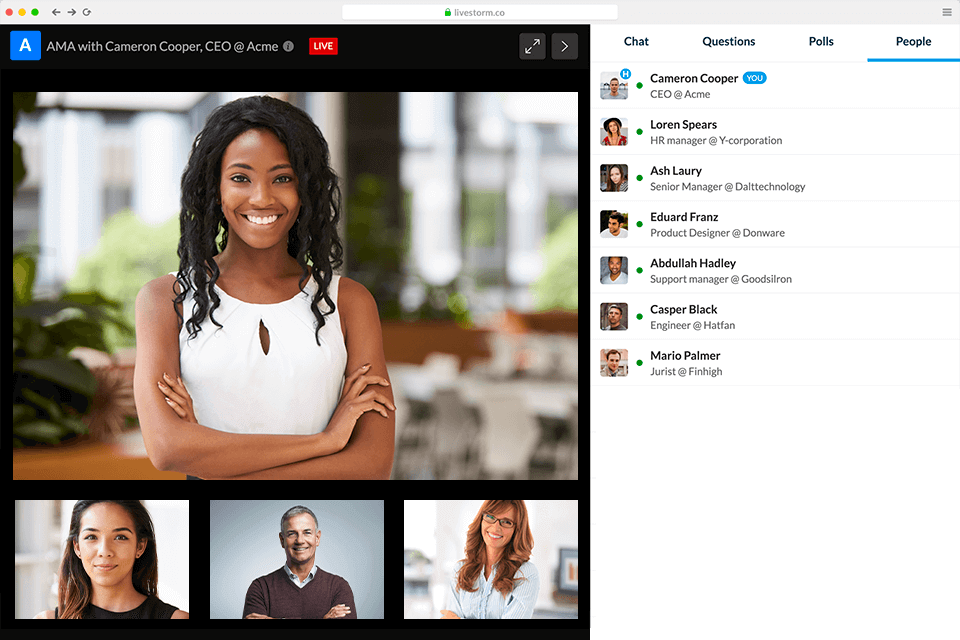 livestorm adobe connect alternatives interface