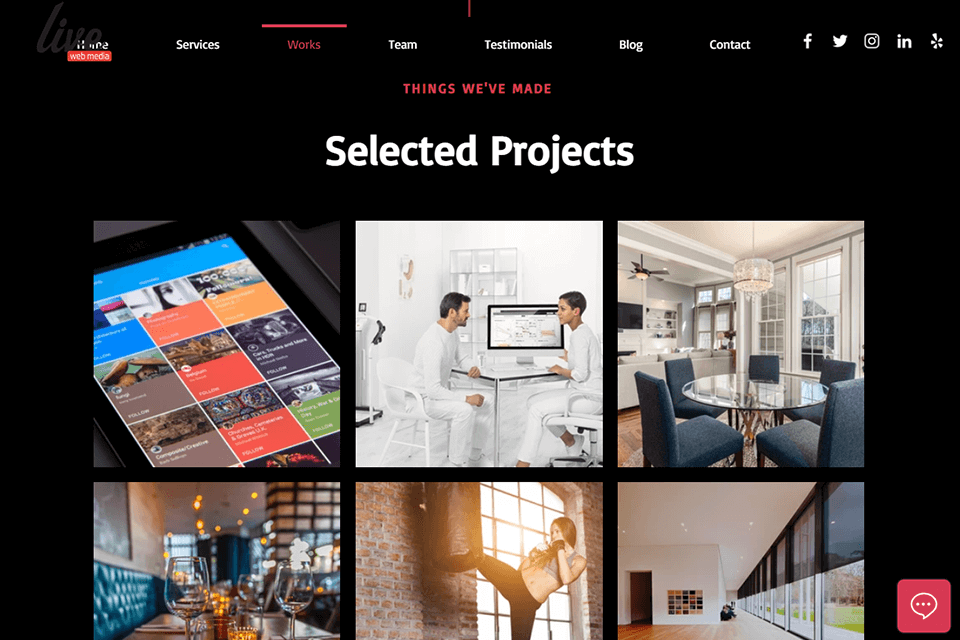 livewebmedia interface projects