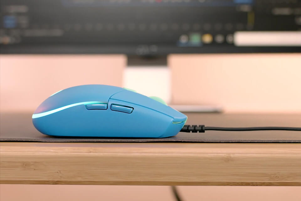 logitech blue gaming mouse