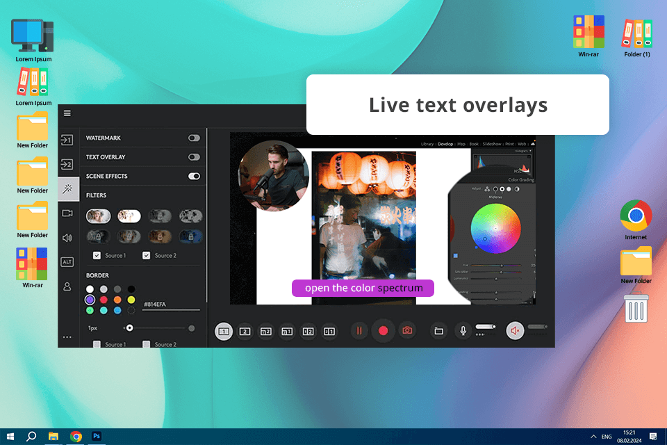 logitech capture program to record webcam interface
