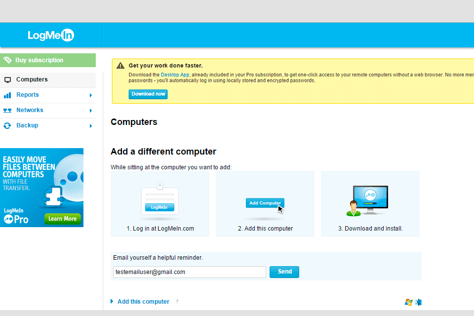 logmein remote desktop software for mac interface