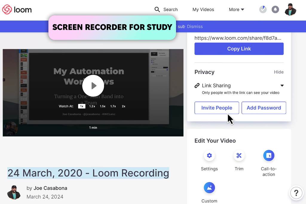 loom lecture recording app