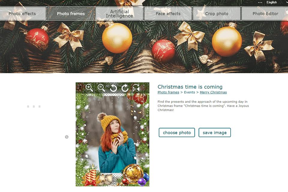 loonapix christmas photo frame online