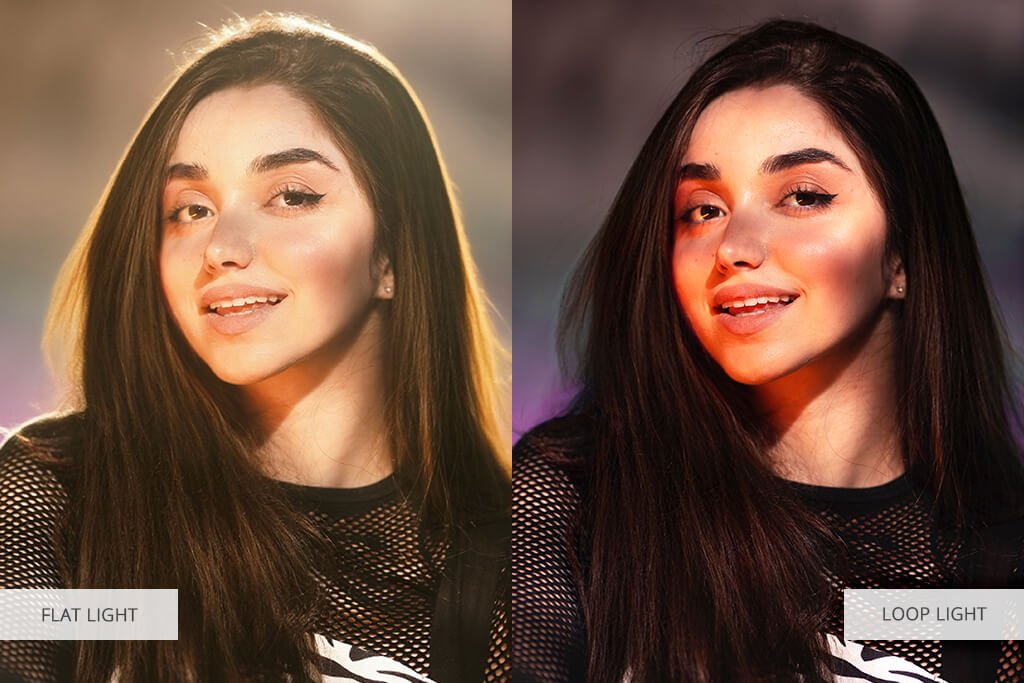 loop lighting photography example