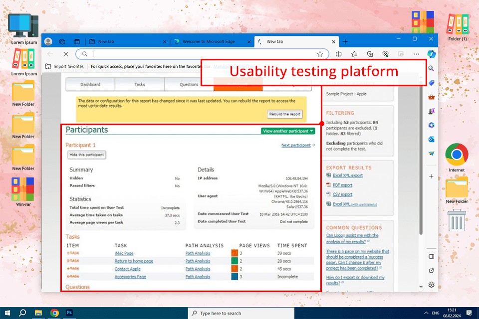 loop11 user research software interface