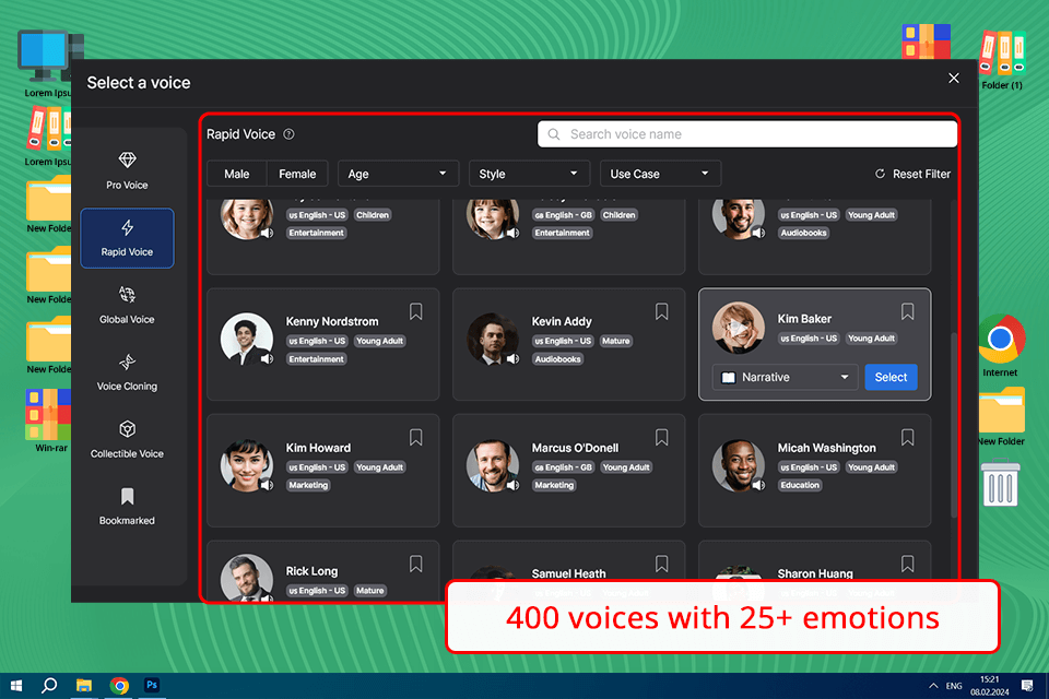 lovo ai voice cloning software interface