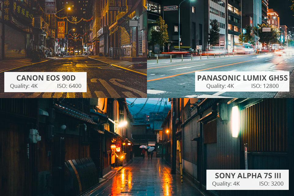 low light professional video cameras test