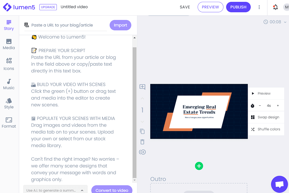 lumen5 prezi alternative interface
