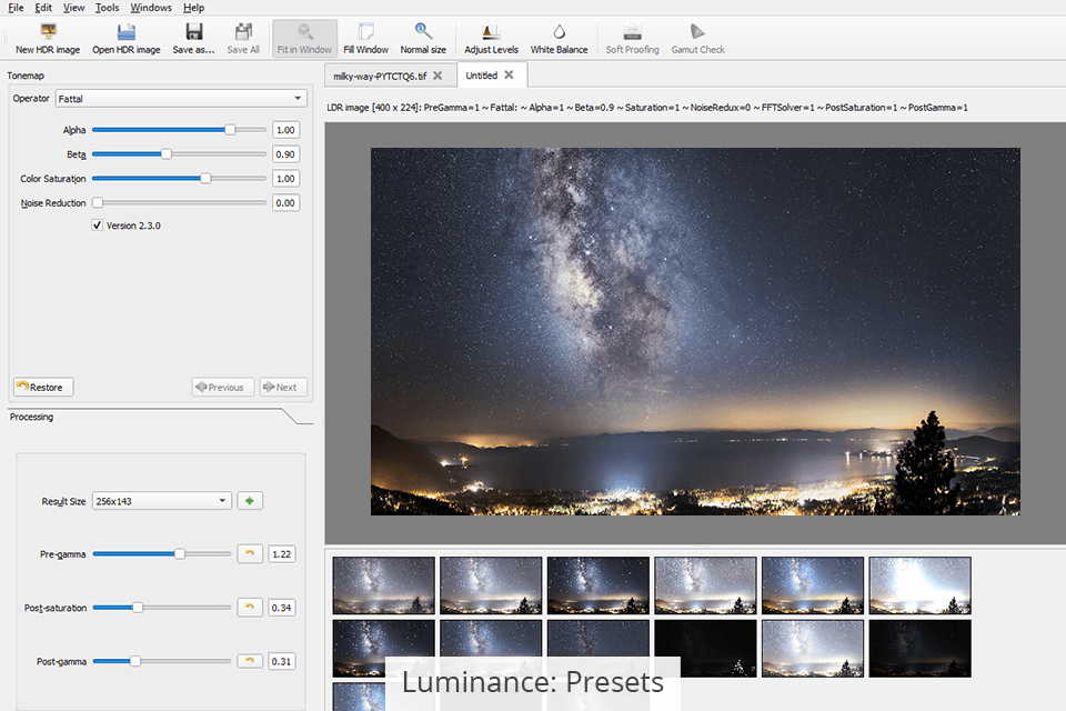 luminance presets