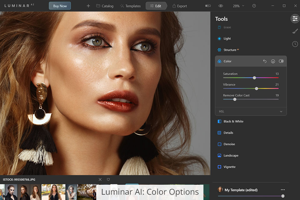 luminar ai color options