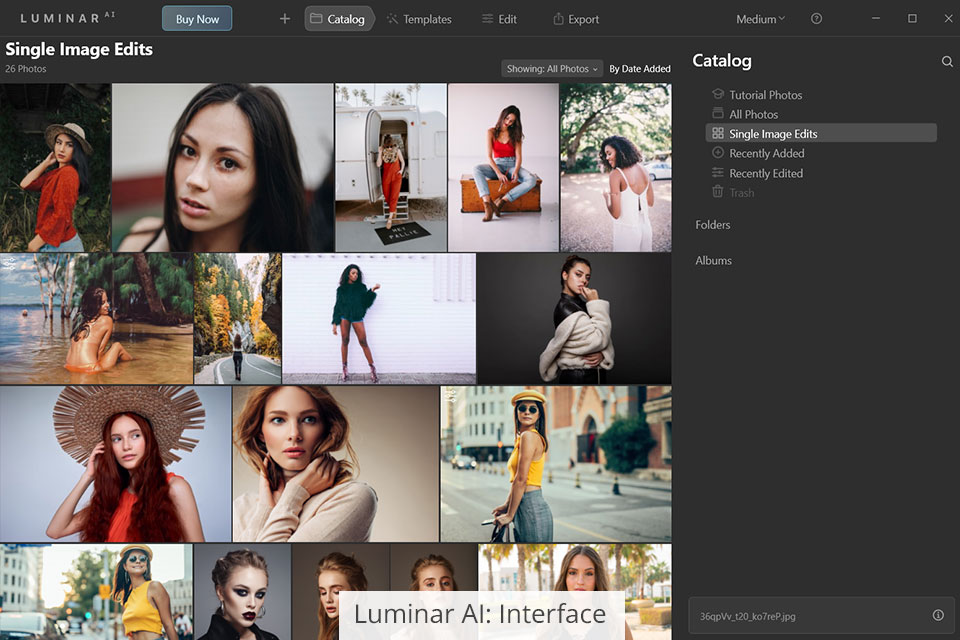 luminar ai interface