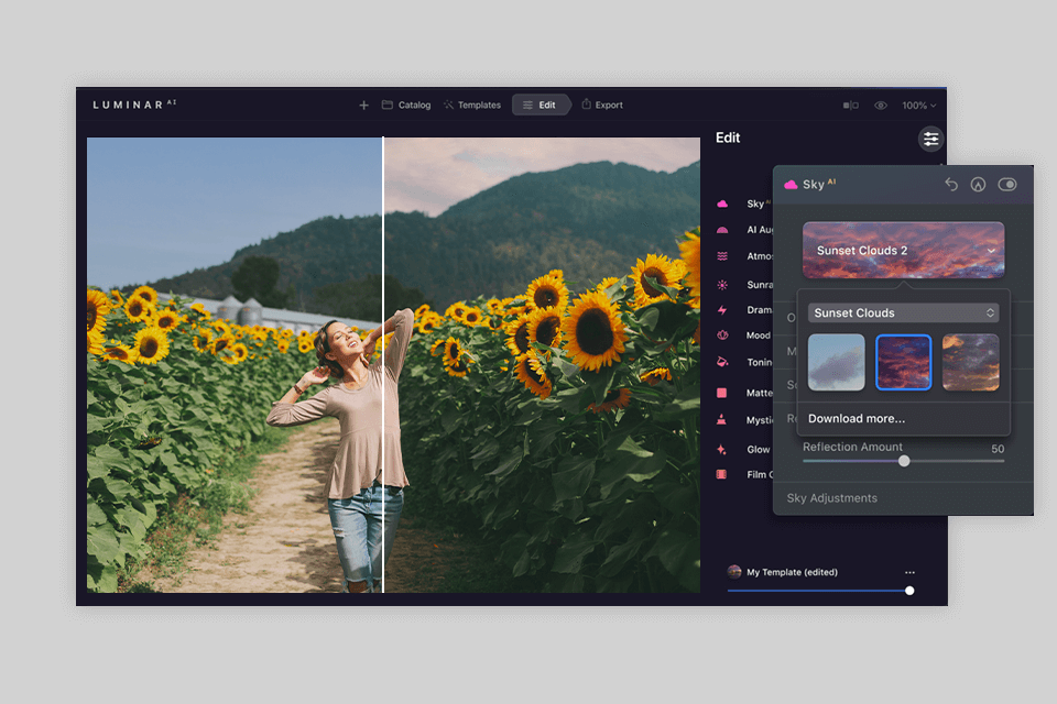 luminar استبدال واجهة السماء بالذكاء الاصطناعي