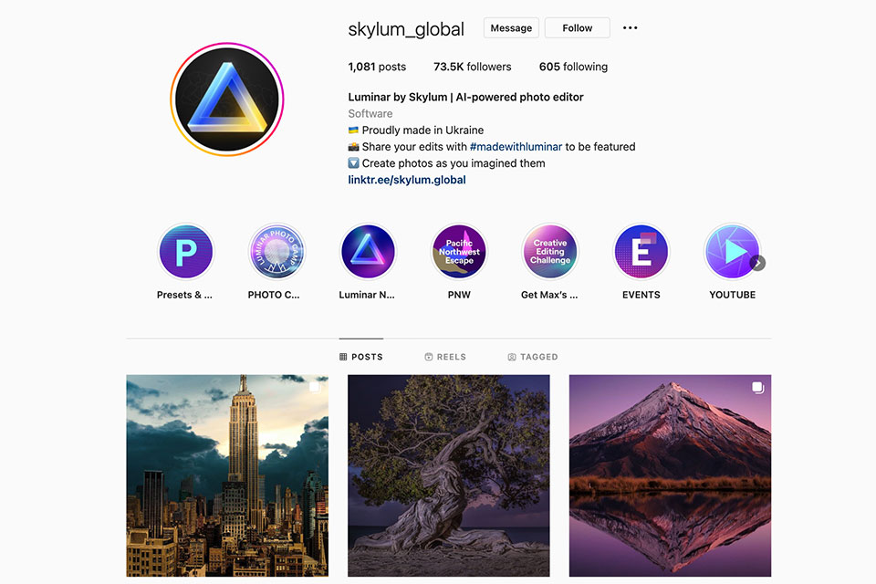 luminar marketplace instagram