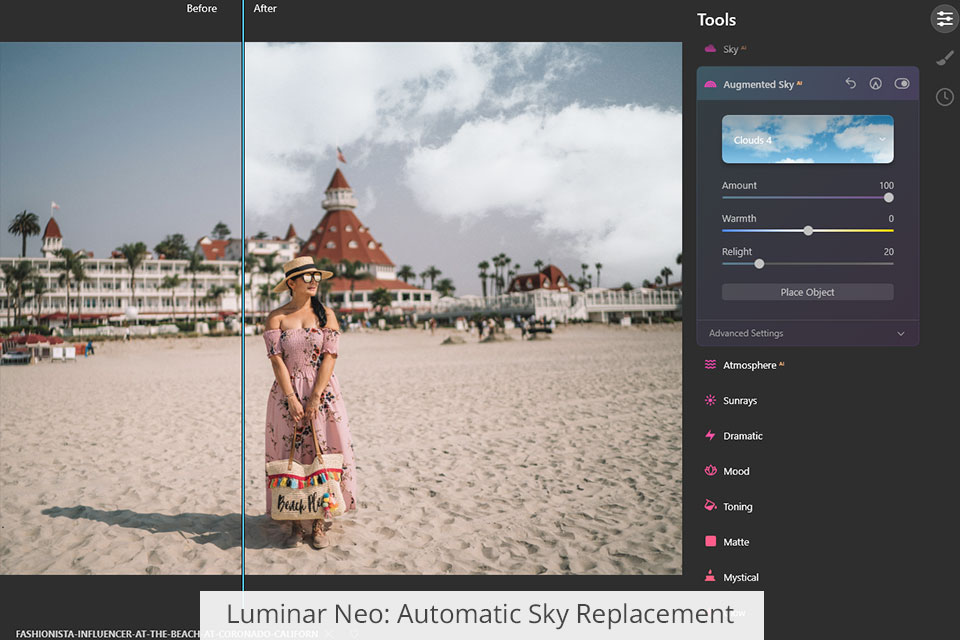 luminar neo automatic sky replacement
