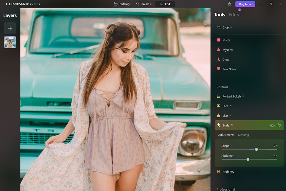 luminar neo feature body ai