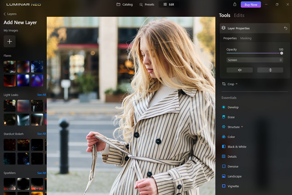luminar neo feature work with layers