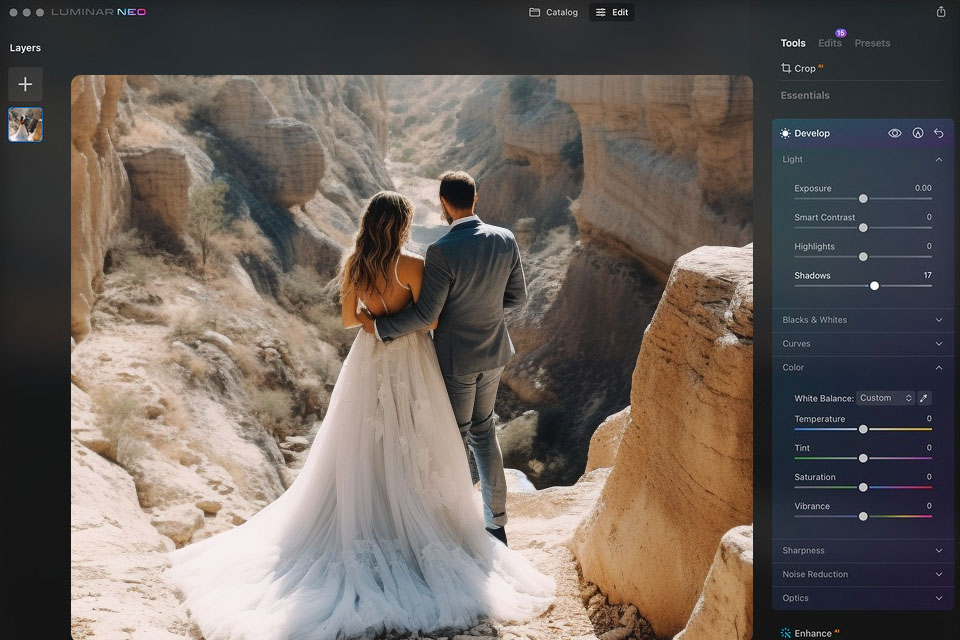 luminar neo photo editing app for mac interface