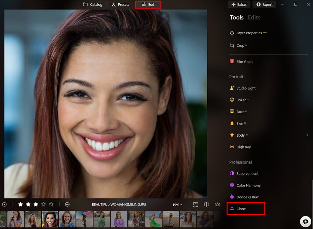 luminar neo tutorial to remove dark circles under eyes clone