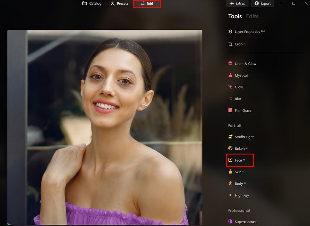 luminar neo tutorial to remove dark circles under eyes edit