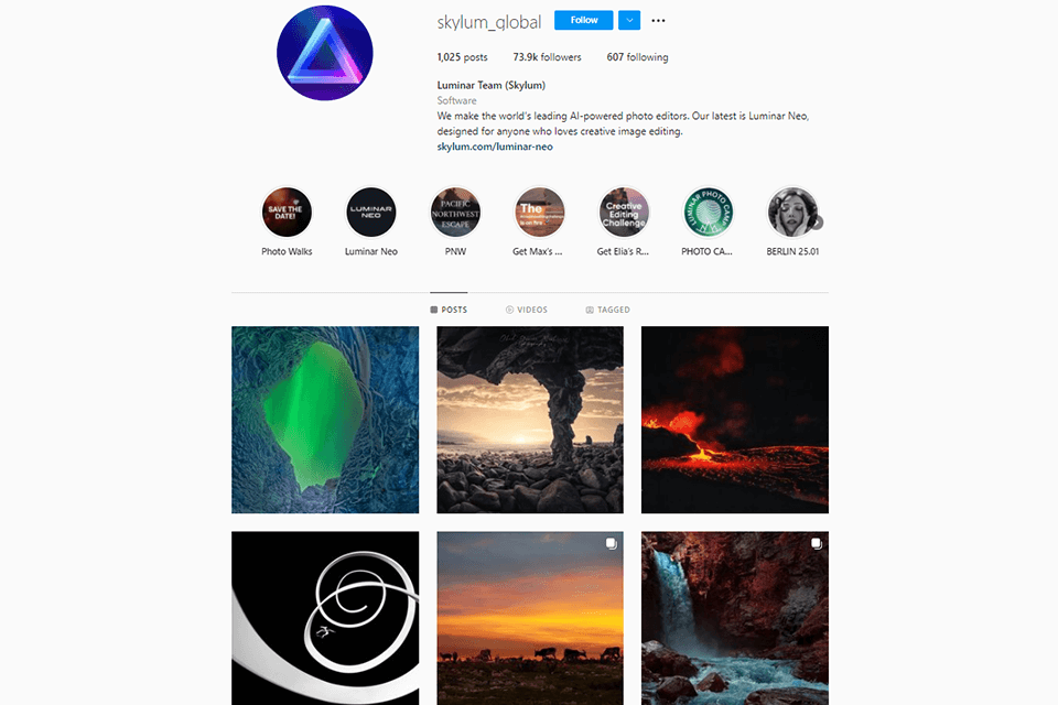 المسبقة luminar instagram