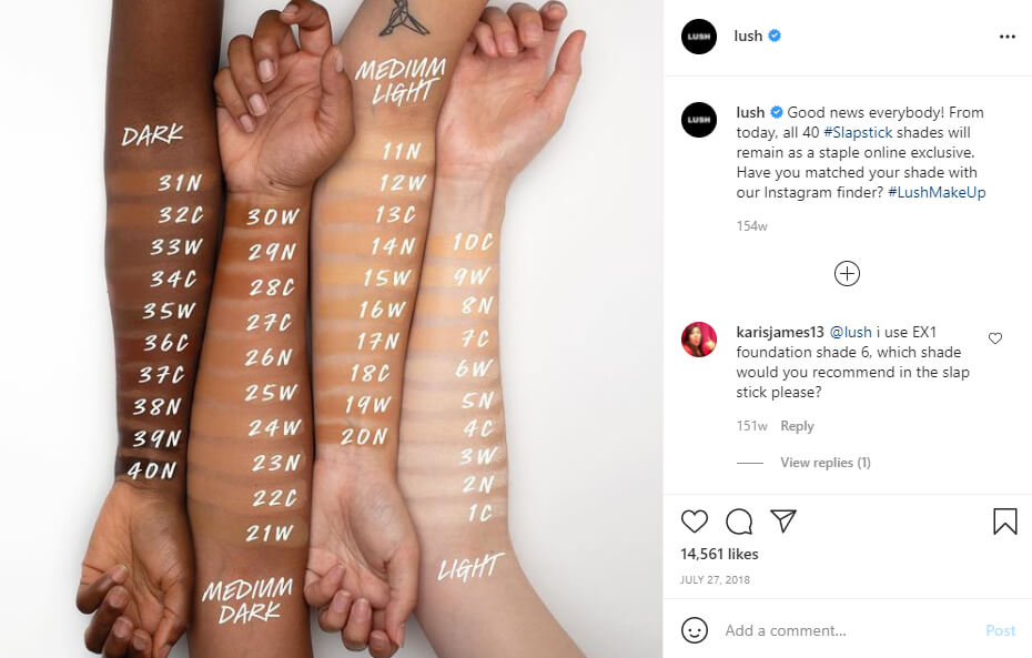 lush makeup product photography