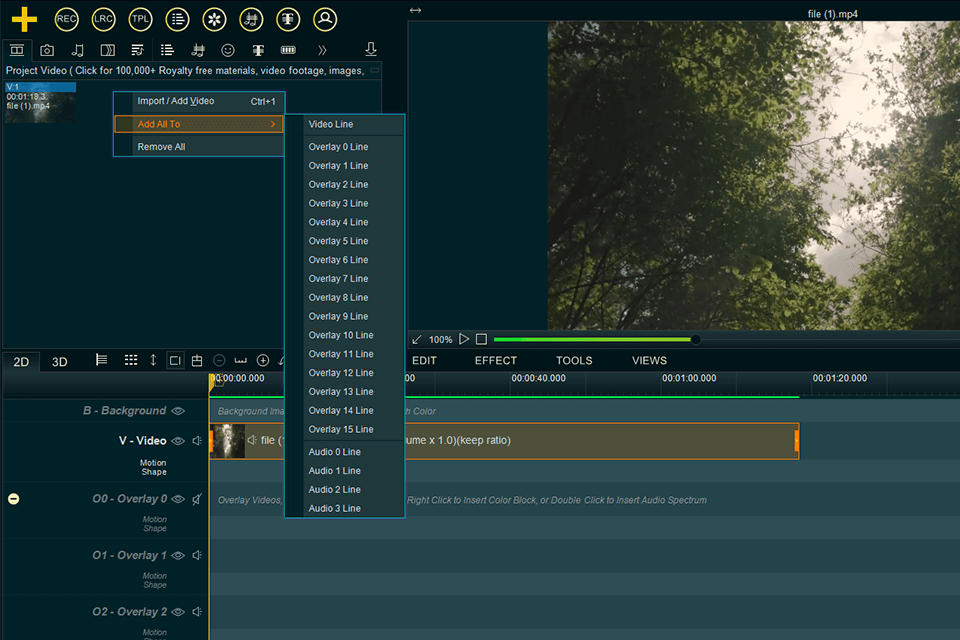 lyric video maker interface