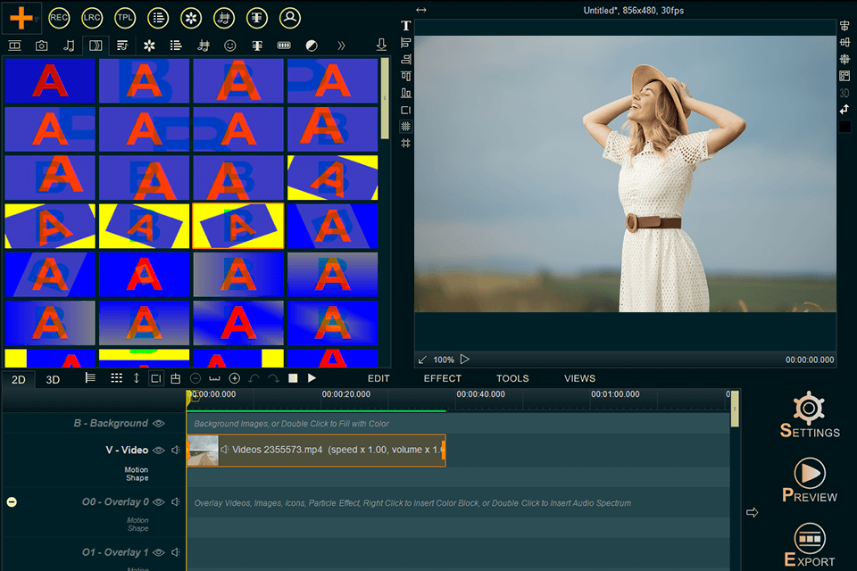 lyric video maker transition effects