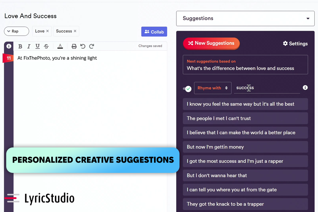 lyricstudio interface