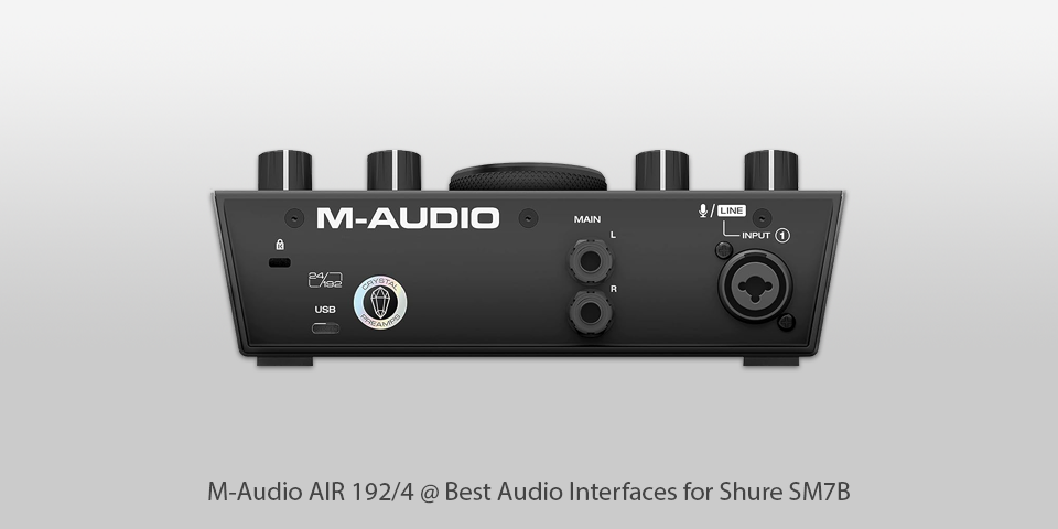 m-audio air 192/4 audio interface for shure-sm7b