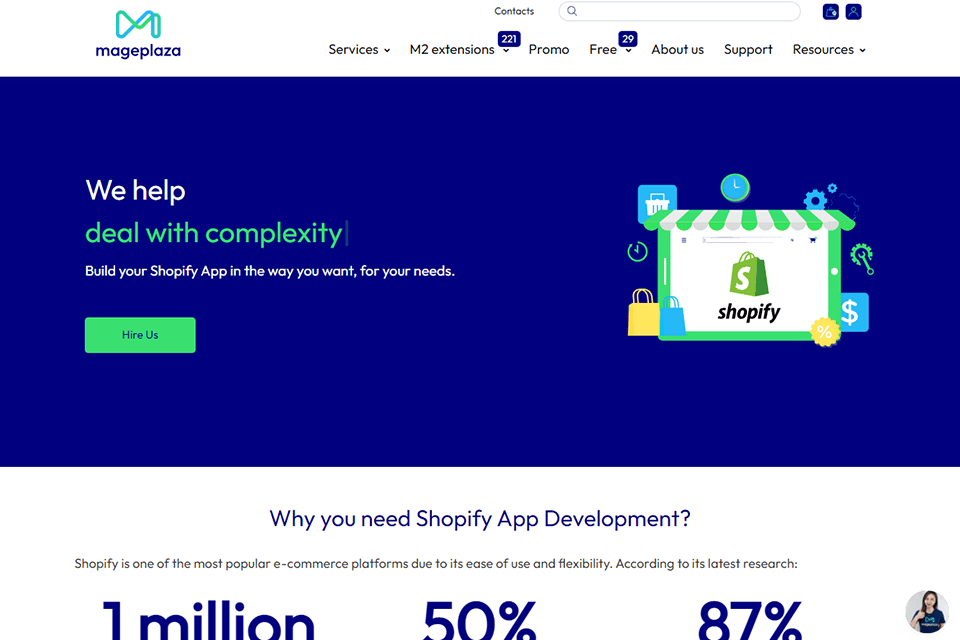 mageplaza shopify development company interface