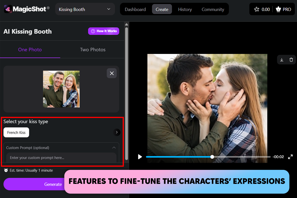 magicshot γεννήτρια βίντεο φιλιών με τεχνητή νοημοσύνη