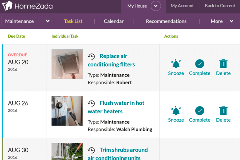 maintenance homezada digital home management review