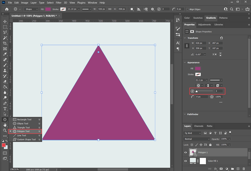 photoshop triangle shape download