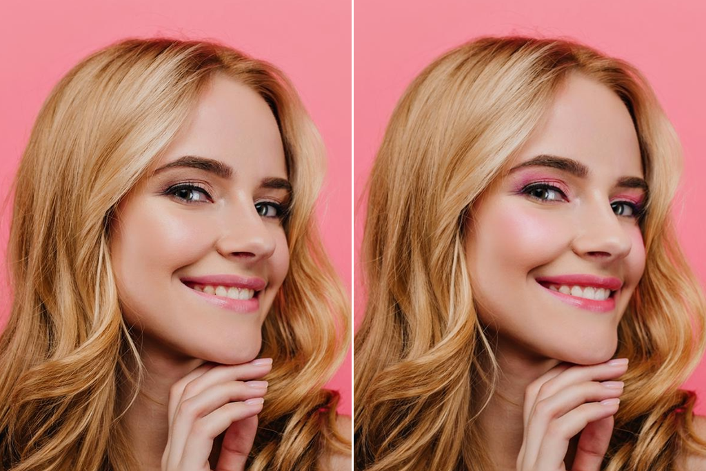 makeup retouching before and after photo