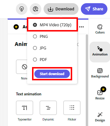 making a picture animation in cc express download the animation