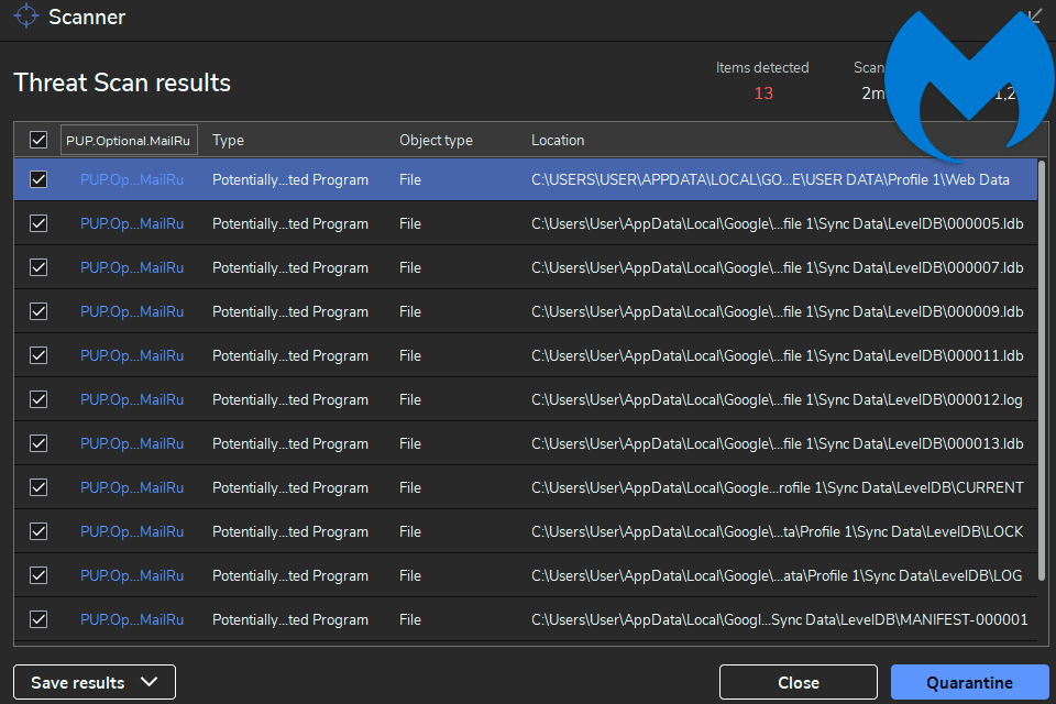malwarebytes interface