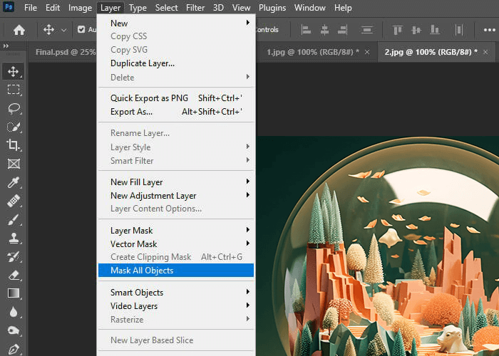 mask all objects to mask in photoshop