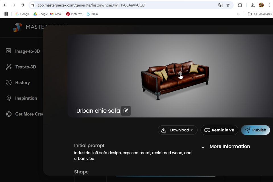 masterpiece x ai 3d model generator