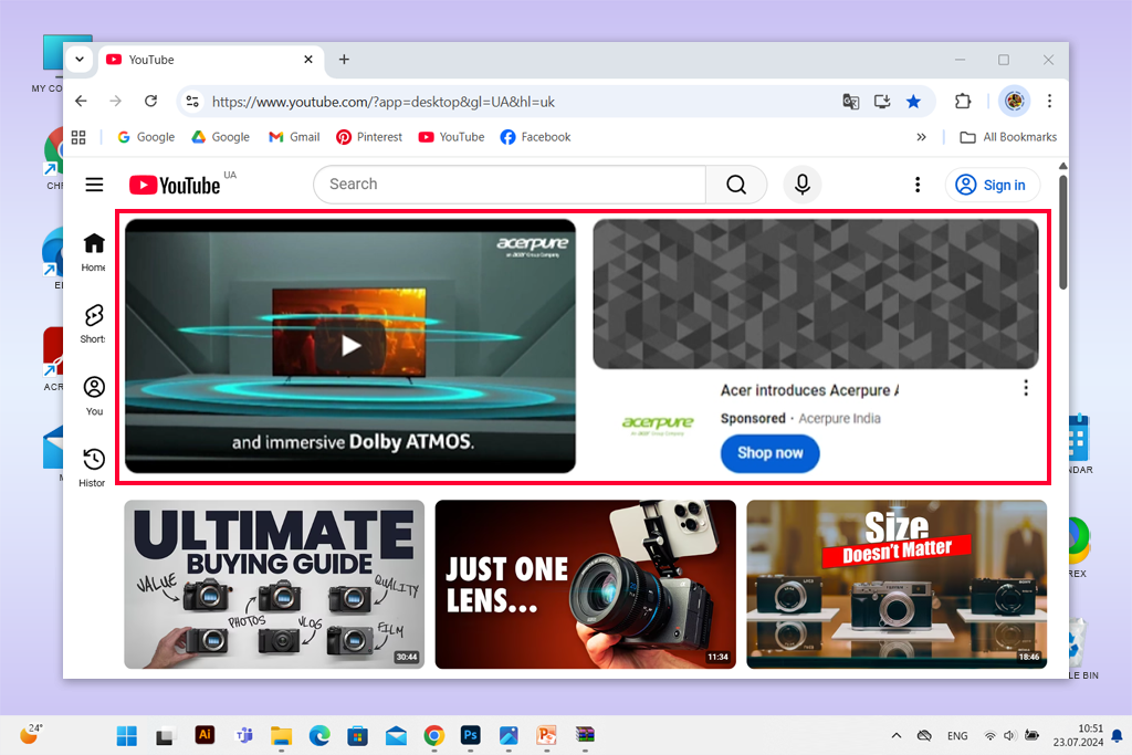 masthead youtube ad format