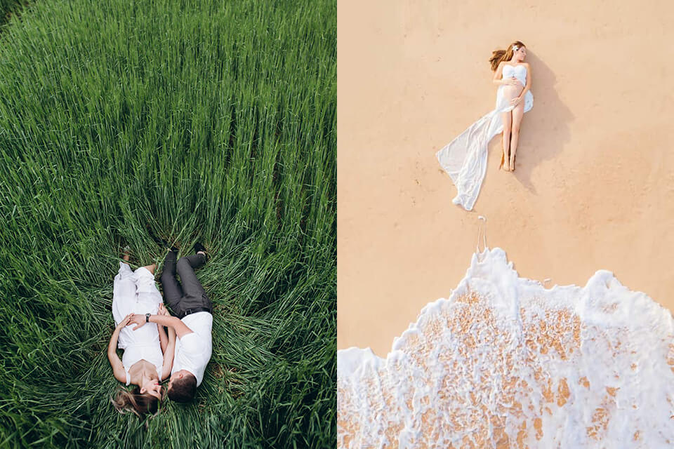 maternity photoshoot ideas from above