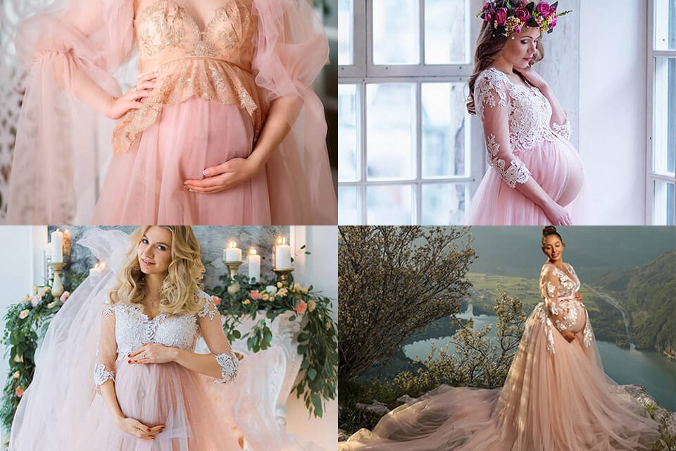 maternity photoshoot ideas gown